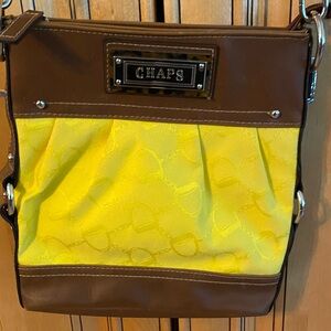 Chaps Brown and Yellow Crossbody Bag